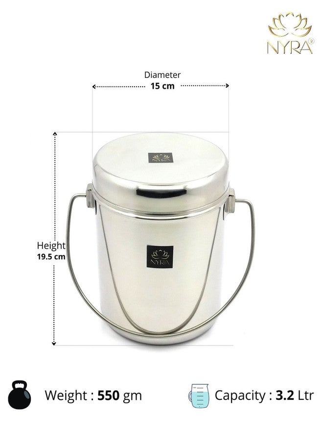 Nyra Kitchenware وعاء حليب من الفولاذ المقاوم للصدأ من نيرا - آمن للغسل في غسالة الصحون - Image 2